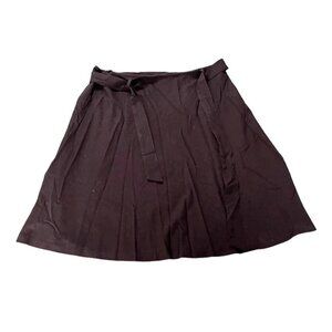 Bass Black Belted A Line Midi Skirt Sz 16